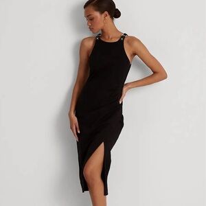 Ralph Lauren Ponte buckle trim sleeveless dress 12